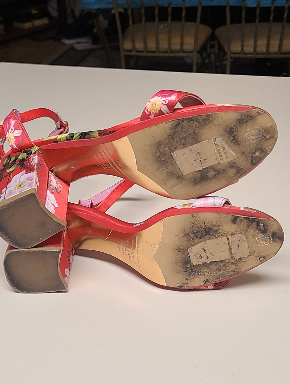 Ted Baker Rozie Floral Satin Berry Sundae sandals size 38 1/2 - Picture 9 of 11